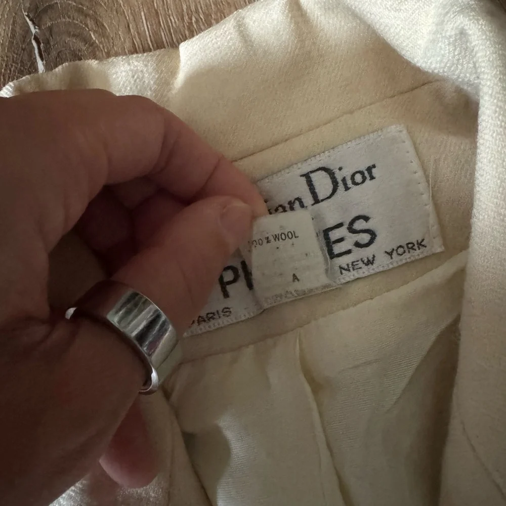 Christian Dior Petite Cream Double-Breasted Blazer Size 4‎